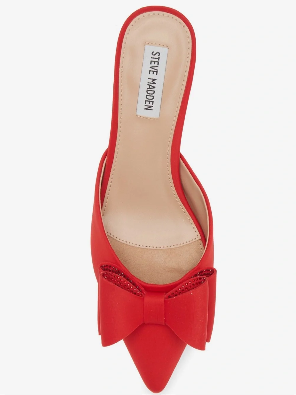 🆕{Steve Madden} Method Red Pointed-Toe Bow Mules - Picture 14 of 16